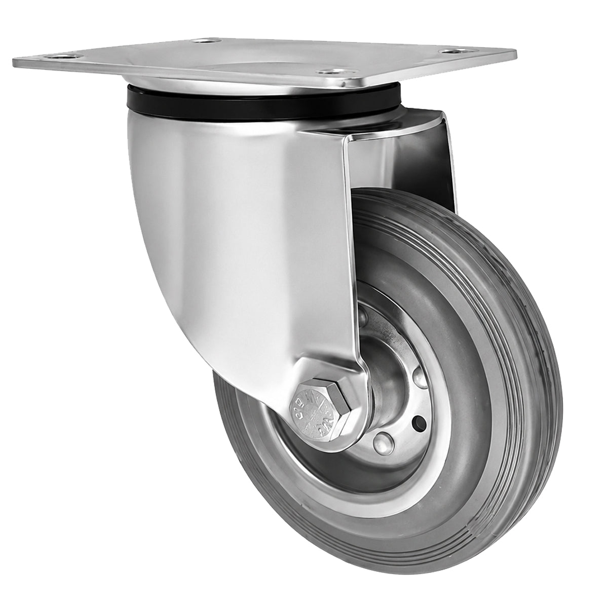 Metall-Gummiräder mit Befestigungsplatte Lenkrolle Ø125 mm mit Platte Code: 22S