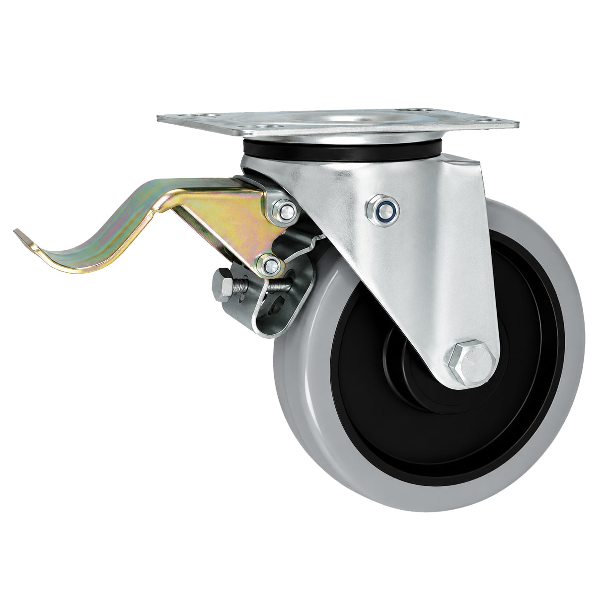 Polypropylen-Polyurethan-Rad mit schwenkbarem Gehäuse und Bremse für Transportwagen und Industrieanwendungen Ø160 mm Code: 45PPUŁH