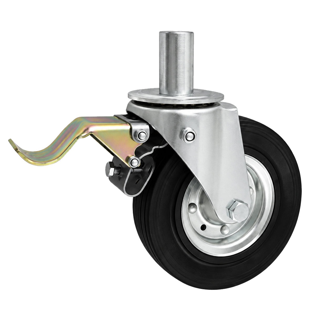 Metall-Gummiräder mit Befestigungsstift und Bremse Lenkrollen  Ø180 mm Code: 56H*32