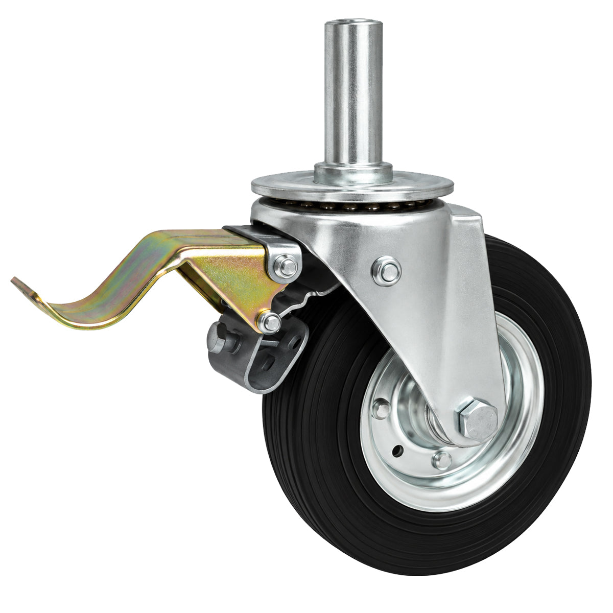 Metall-Gummiräder mit Befestigungsstift und Bremse Lenkrollen  Ø180 mm Code: 56H*28