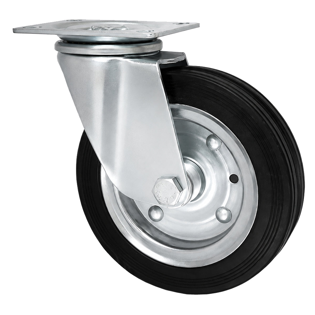 Metall-Gummiräder mit Befestigungsplatte Lenkrolle Ø150 mm mit Platte Code: 72W