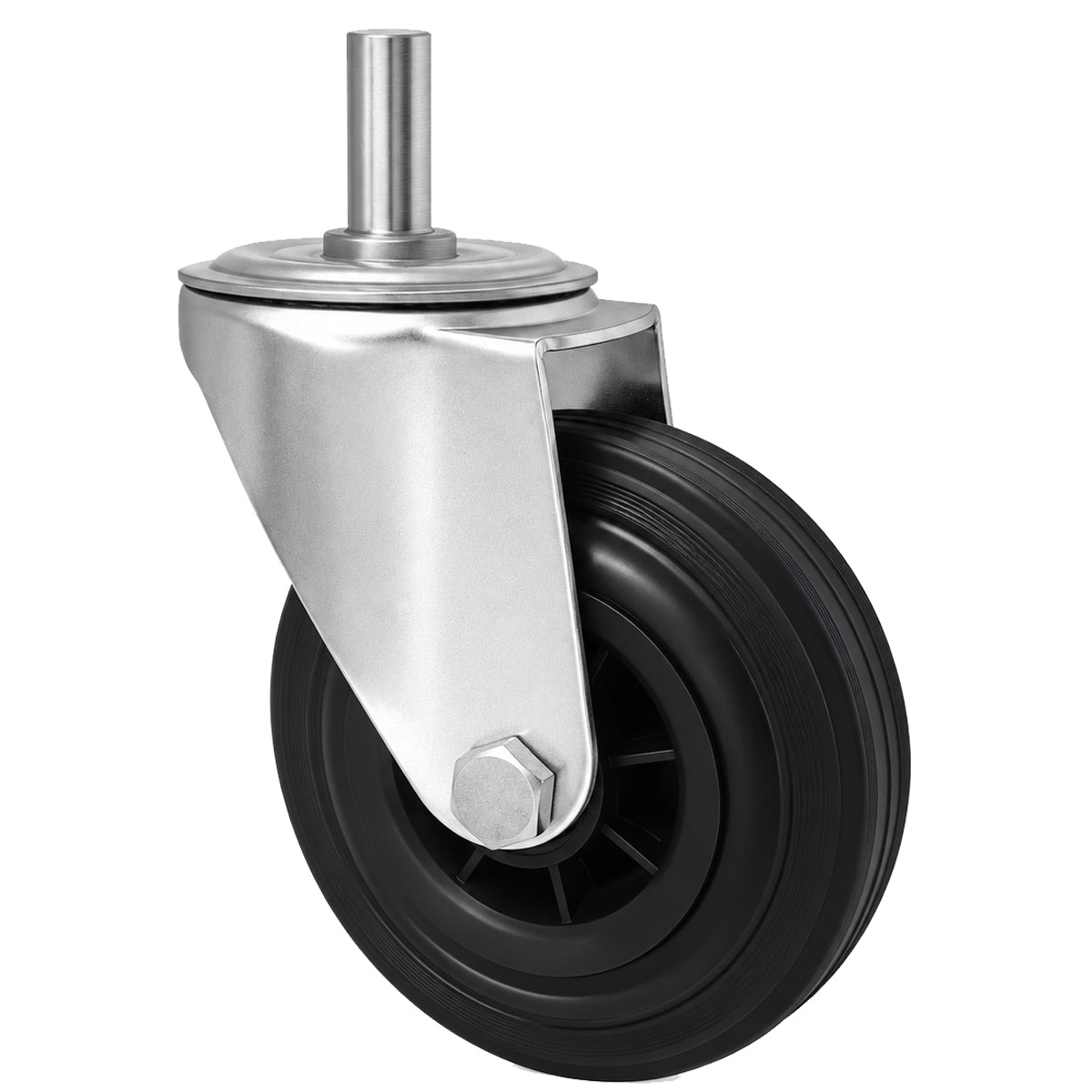 Kunststoff-Gummiräder mit Befestigungsstift Lenkrollen Ø125 mm Code: 24MT*15
