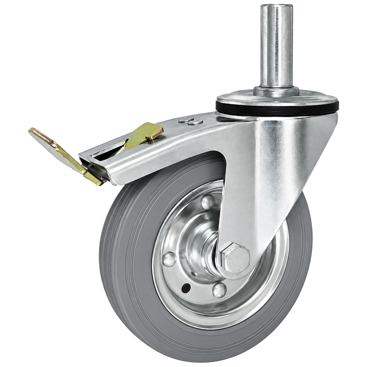 Metall-Gummiräder mit Befestigungsstift und Bremse Lenkrollen  Ø160 mm Code: 46SH*27