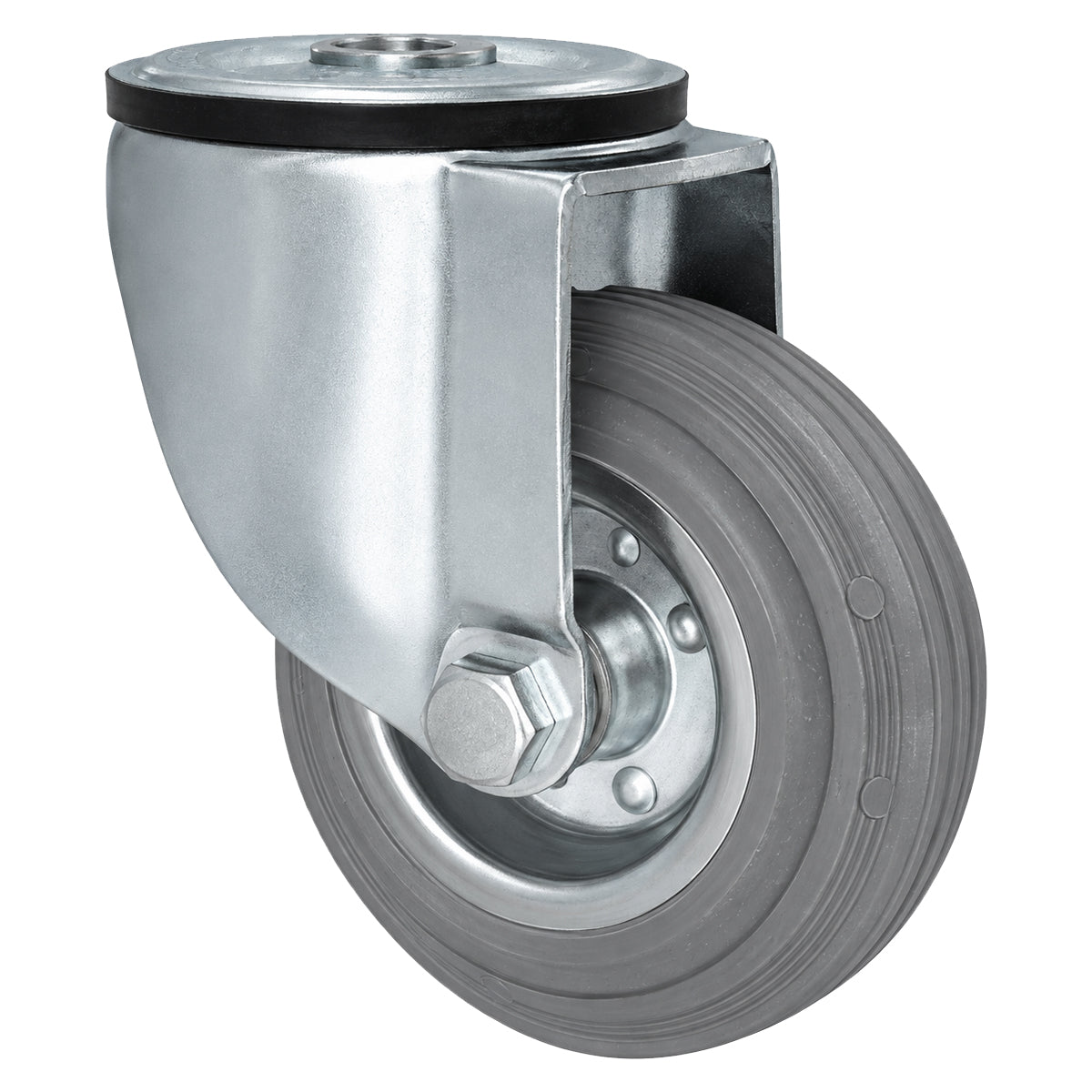 Metall-Gummiräder mit Befestigungsstift mit Zentralbohrung  Ø125 mm Code: 27S