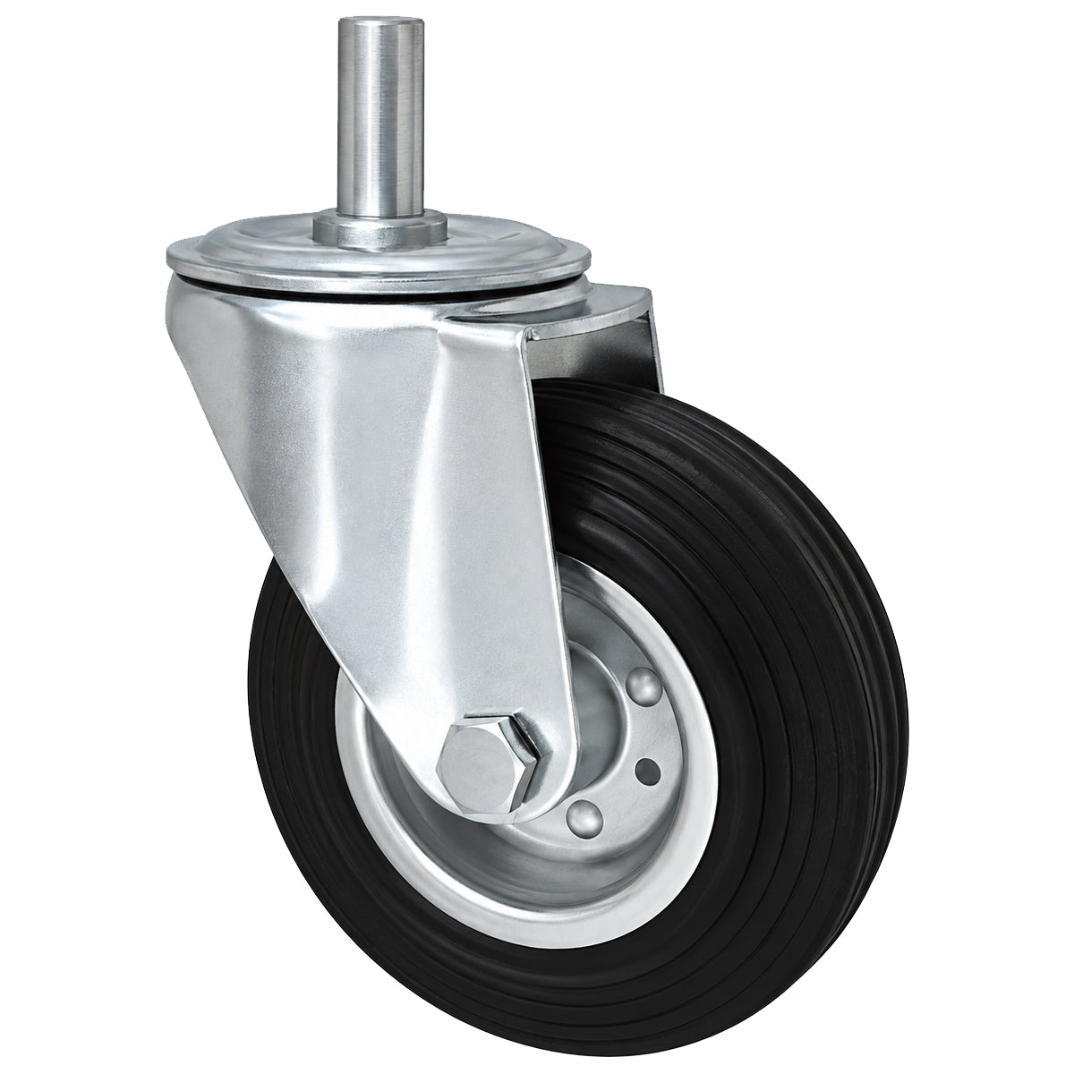 Metall-Gummiräder mit Befestigungsstift Lenkrollen Lenkrollen Ø125 mm Code: 24M*15