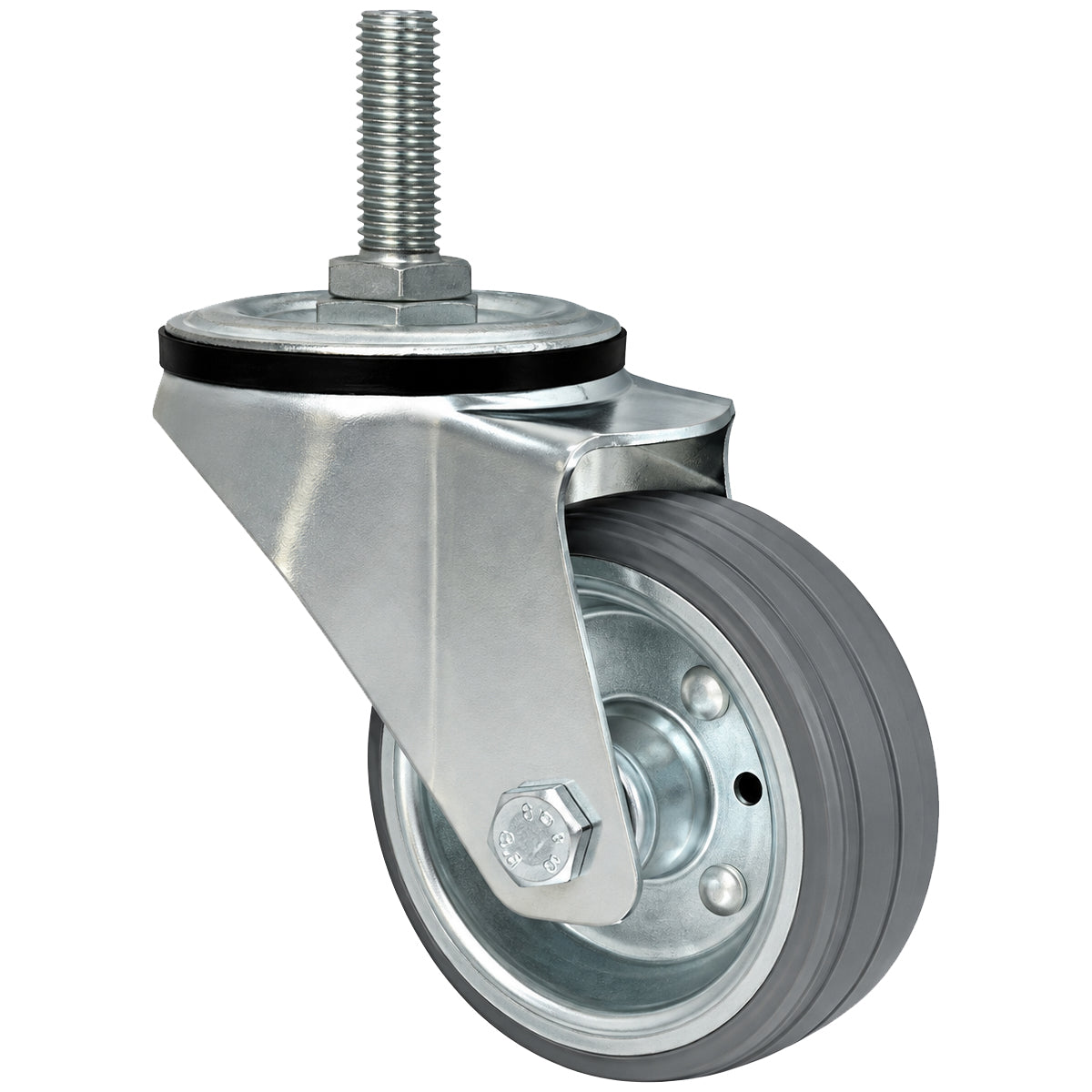 Metall-Gummiräder mit Befestigungsstift Lenkrollen Lenkrollen Ø80 mm Code: 5S*M10