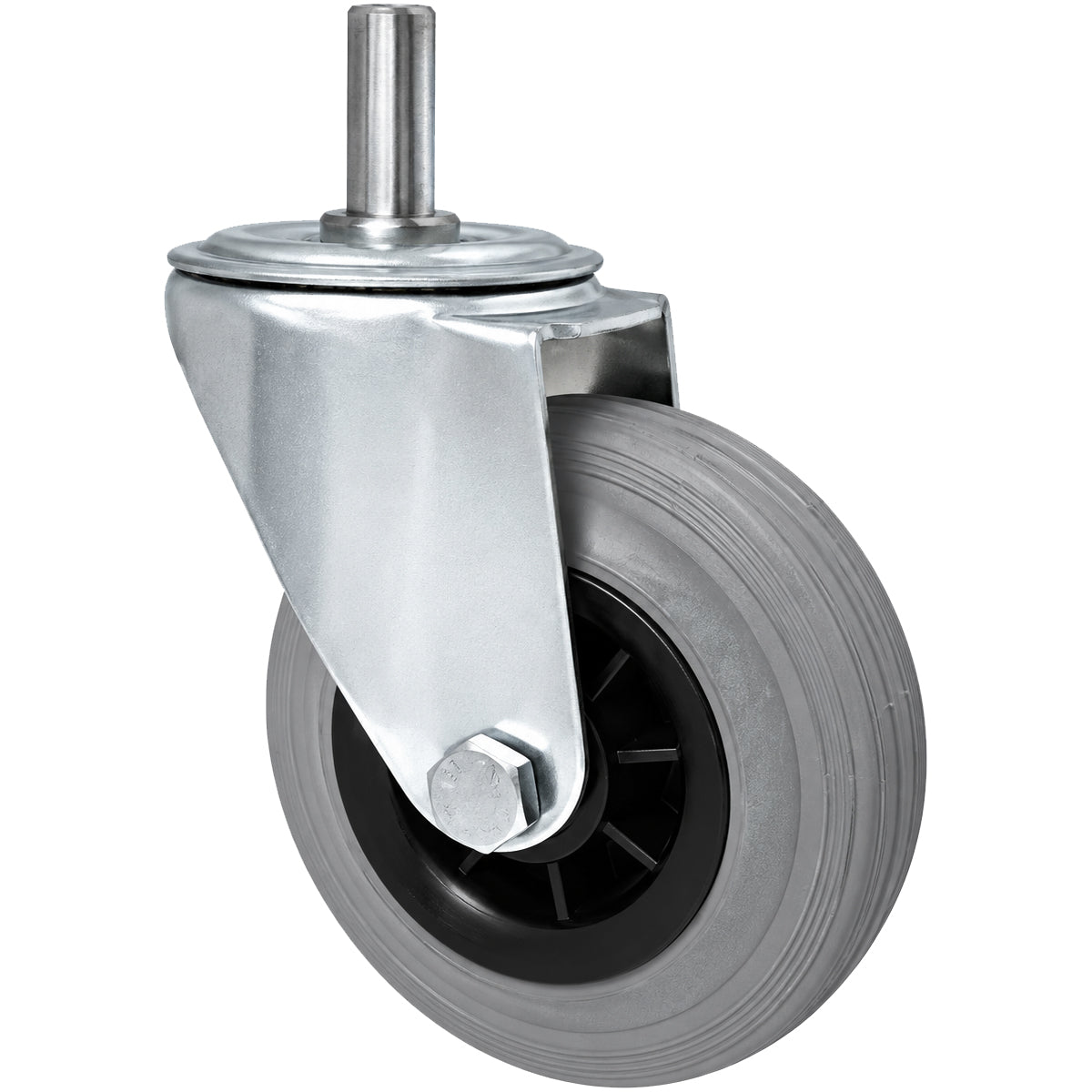Kunststoff-Gummiräder mit Befestigungsstift Lenkrollen Ø125 mm Code: 24MTS9*15