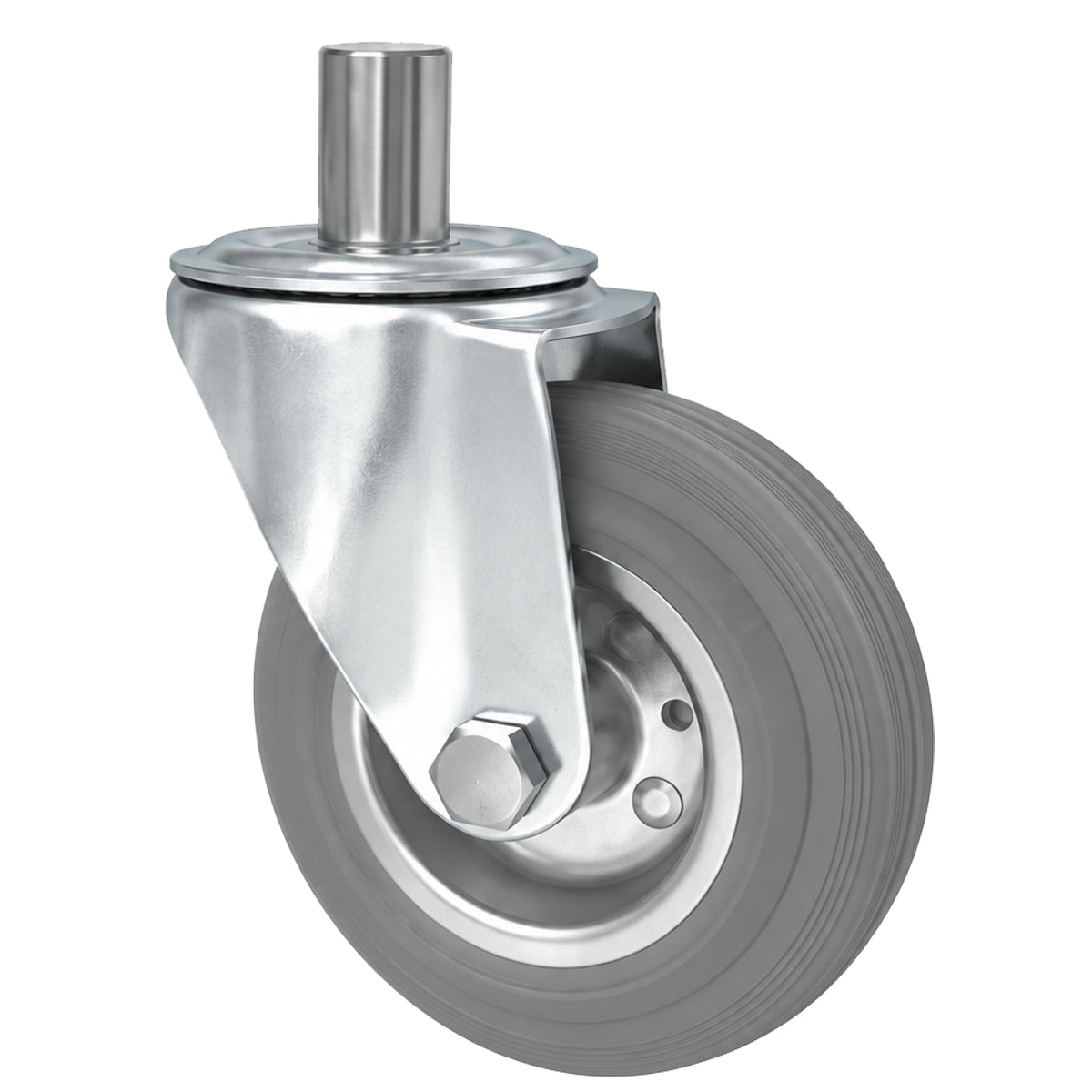 Metall-Gummiräder mit Befestigungsstift Lenkrollen Lenkrollen Ø125 mm Code: 24MS*24