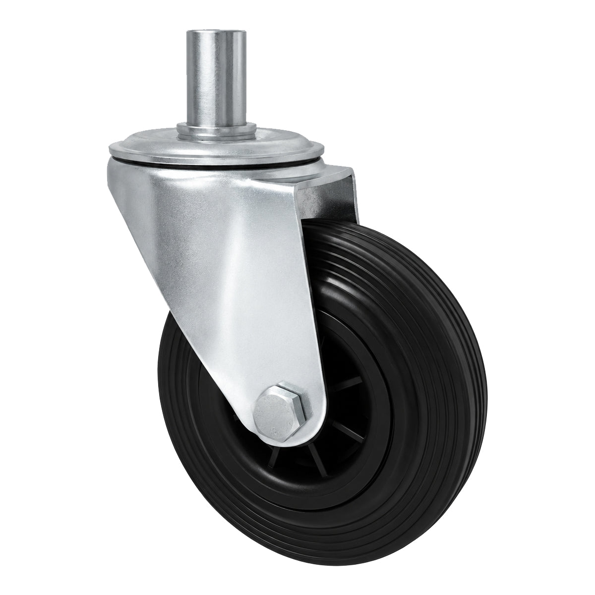 Kunststoff-Gummiräder mit Befestigungsstift Lenkrollen Ø125 mm Code: 24MT9*24