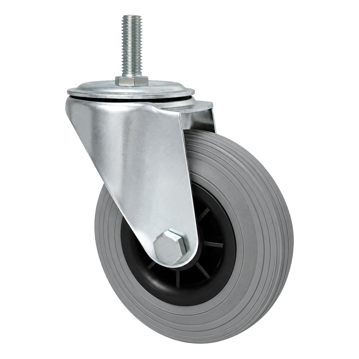Kunststoff-Gummiräder mit Befestigungsstift Lenkrollen Ø125 mm Code: 24MTS9*M12