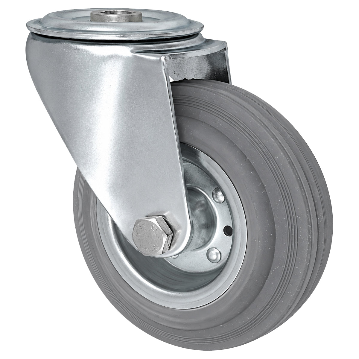 Metall-Gummiräder mit Befestigungsstift mit Zentralbohrung  Ø125 mm Code: 27MS