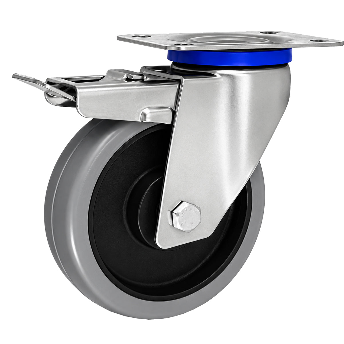 Polypropylen-Polyurethan-Rad mit schwenkbarem Gehäuse und Bremse für Transportwagen und Industrieanwendungen Ø160 mm Code: 45PPUŁXH