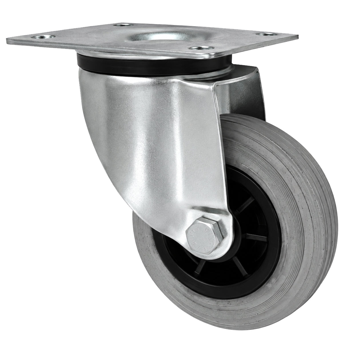 Kunststoff-Gummirrad mit Anschraubplatte Lenkrolle Ø125 mm mit Platte Code: 22TS