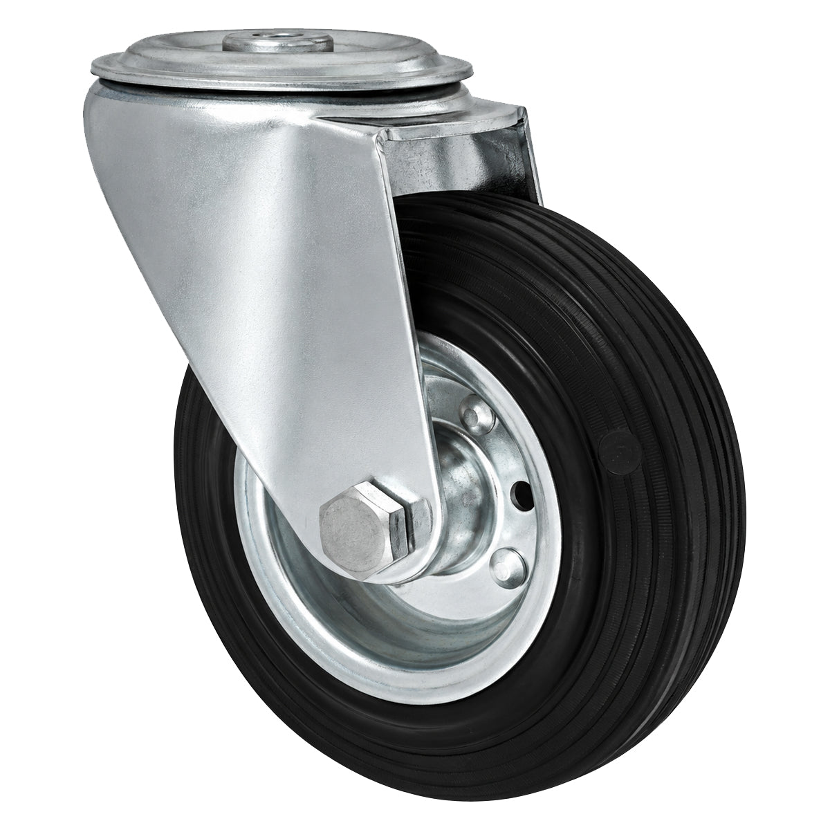 Metall-Gummiräder mit Befestigungsstift mit Zentralbohrung  Ø125 mm Code: 27M/10