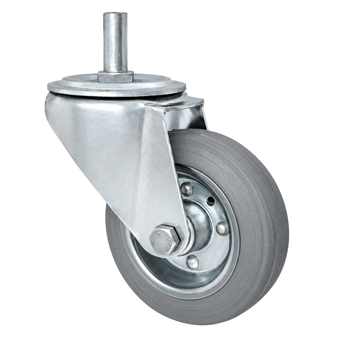 Metall-Gummiräder mit Befestigungsstift Lenkrollen Lenkrollen Ø100 mm Code: 14S*15