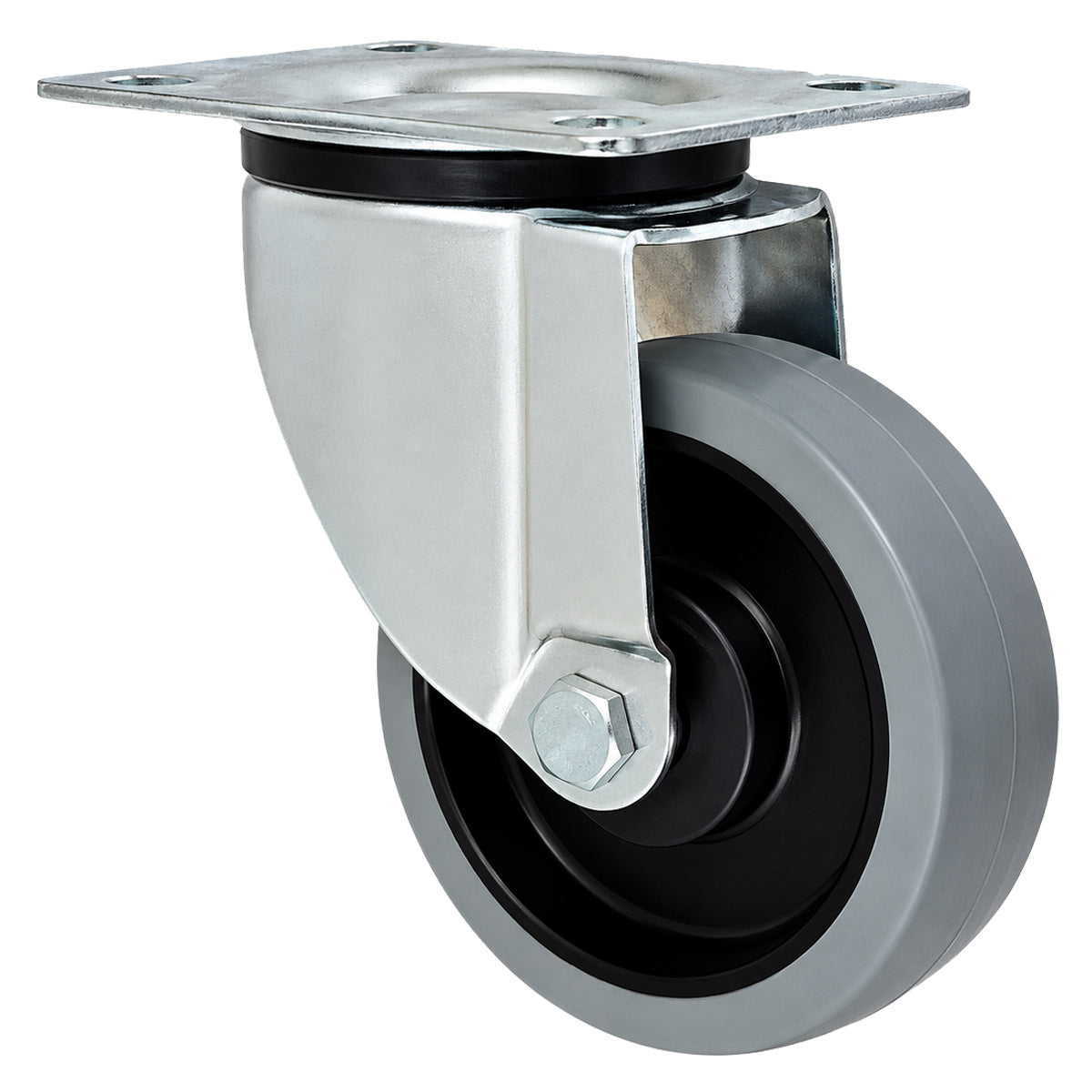 Polypropylen-Polyurethan-Rad  mit schwenkbarem Gehäuse für Transportwagen und Industrieanwendungen Ø125 mm Code: 22PPUŁ