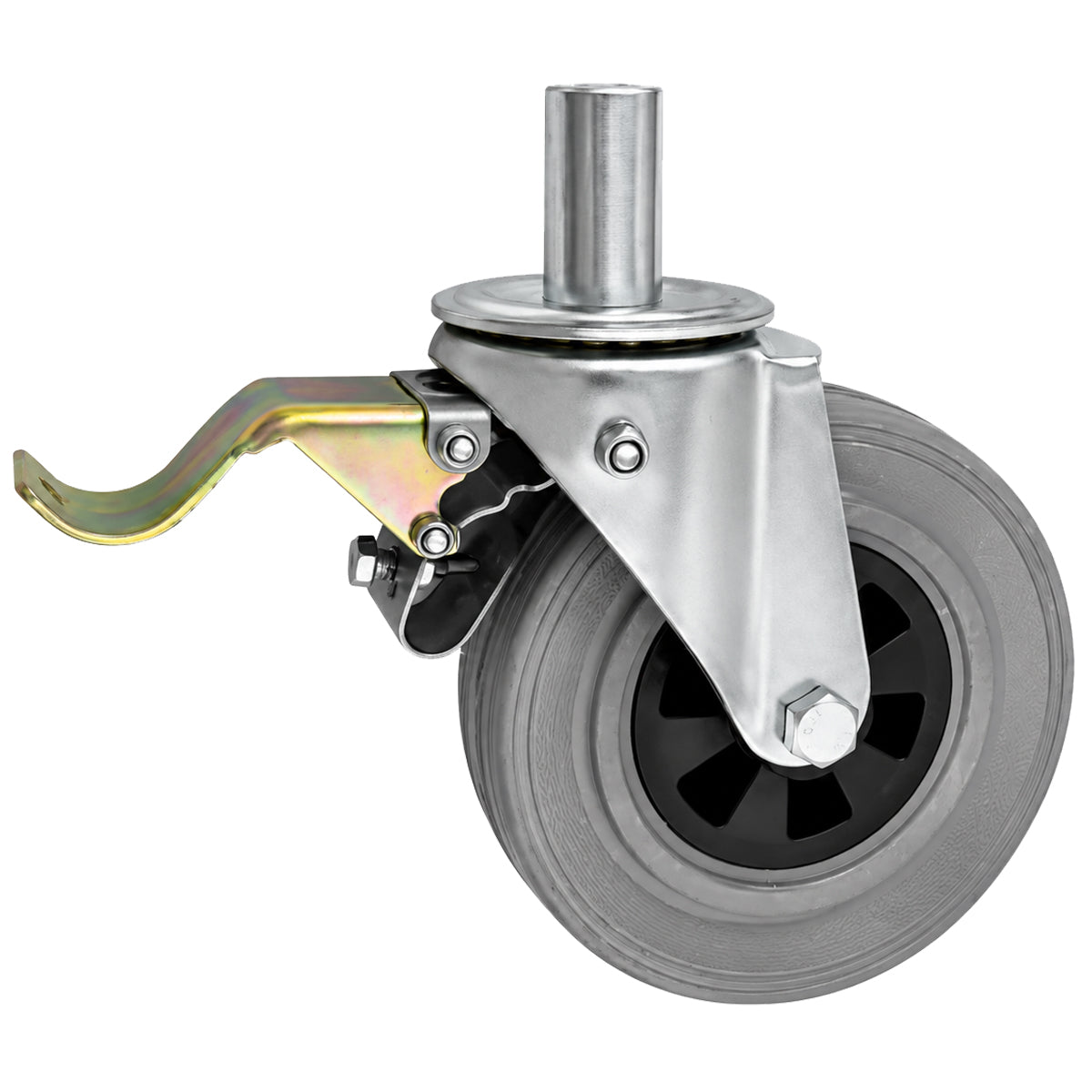 Kunststoff-Gummiräder mit Befestigungsstift und Bremse Lenkrollen  Ø180 mm Code: 56TSH*32