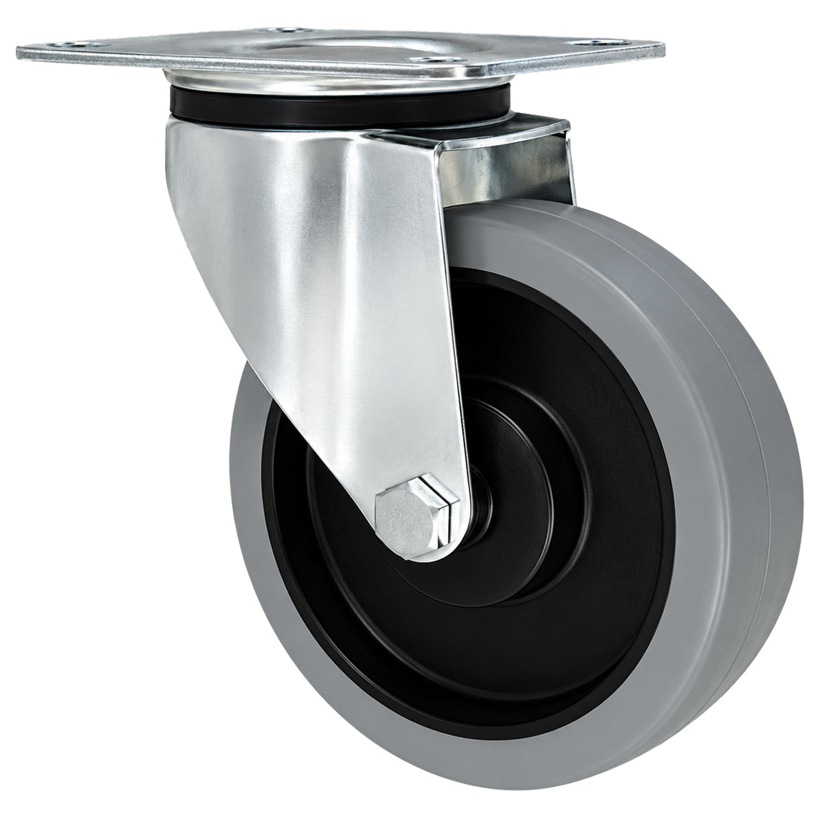Polypropylen-Polyurethan-Rad  mit schwenkbarem Gehäuse für Transportwagen und Industrieanwendungen Ø160 mm Code: 42MPPU9