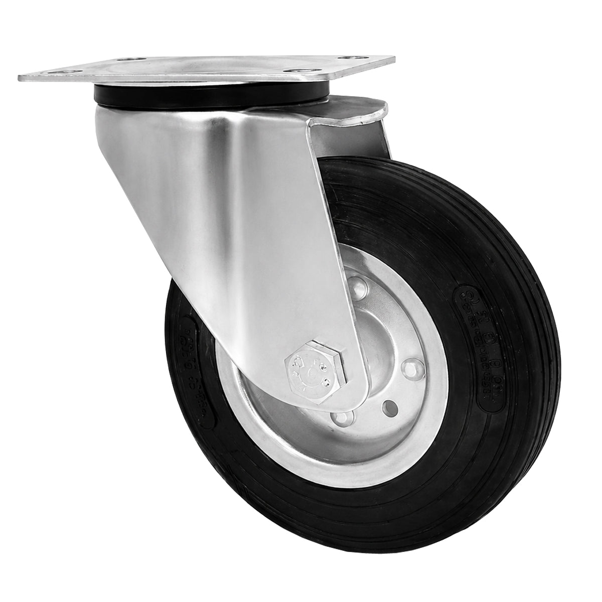 Metall-Gummiräder mit Befestigungsplatte Lenkrolle Ø125 mm mit Platte Code: 22M