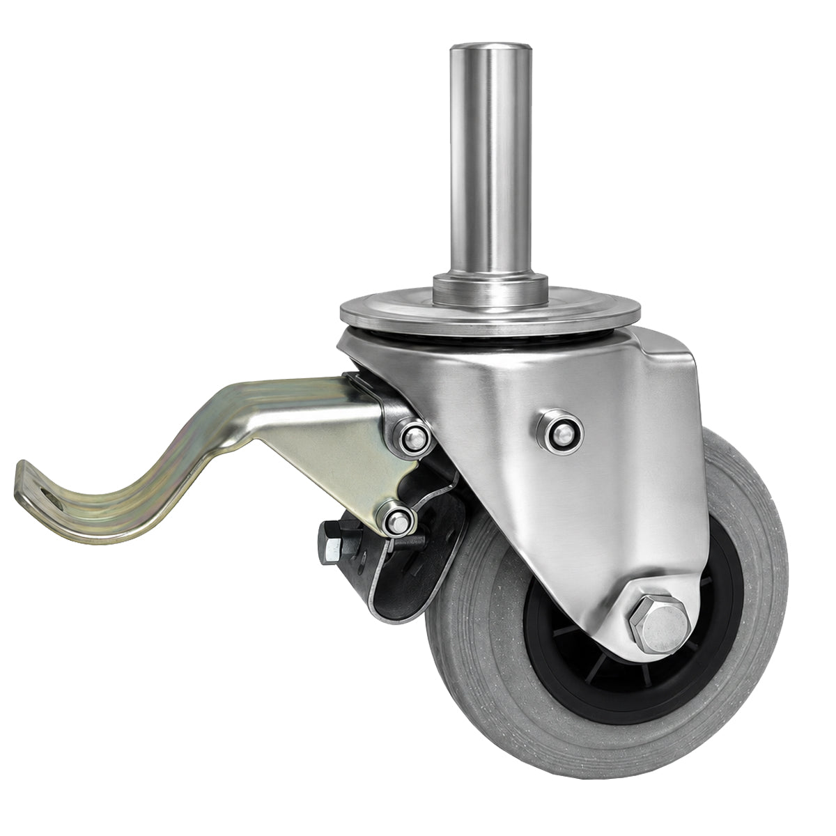 Kunststoff-Gummiräder mit Befestigungsstift und Bremse Lenkrollen  Ø125 mm Code: 26TSH*25