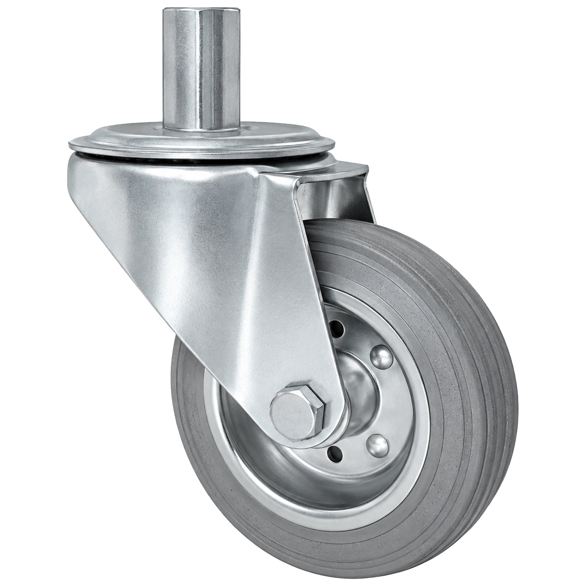 Metall-Gummiräder mit Befestigungsstift Lenkrollen Lenkrollen Ø100 mm Code: 14S*24