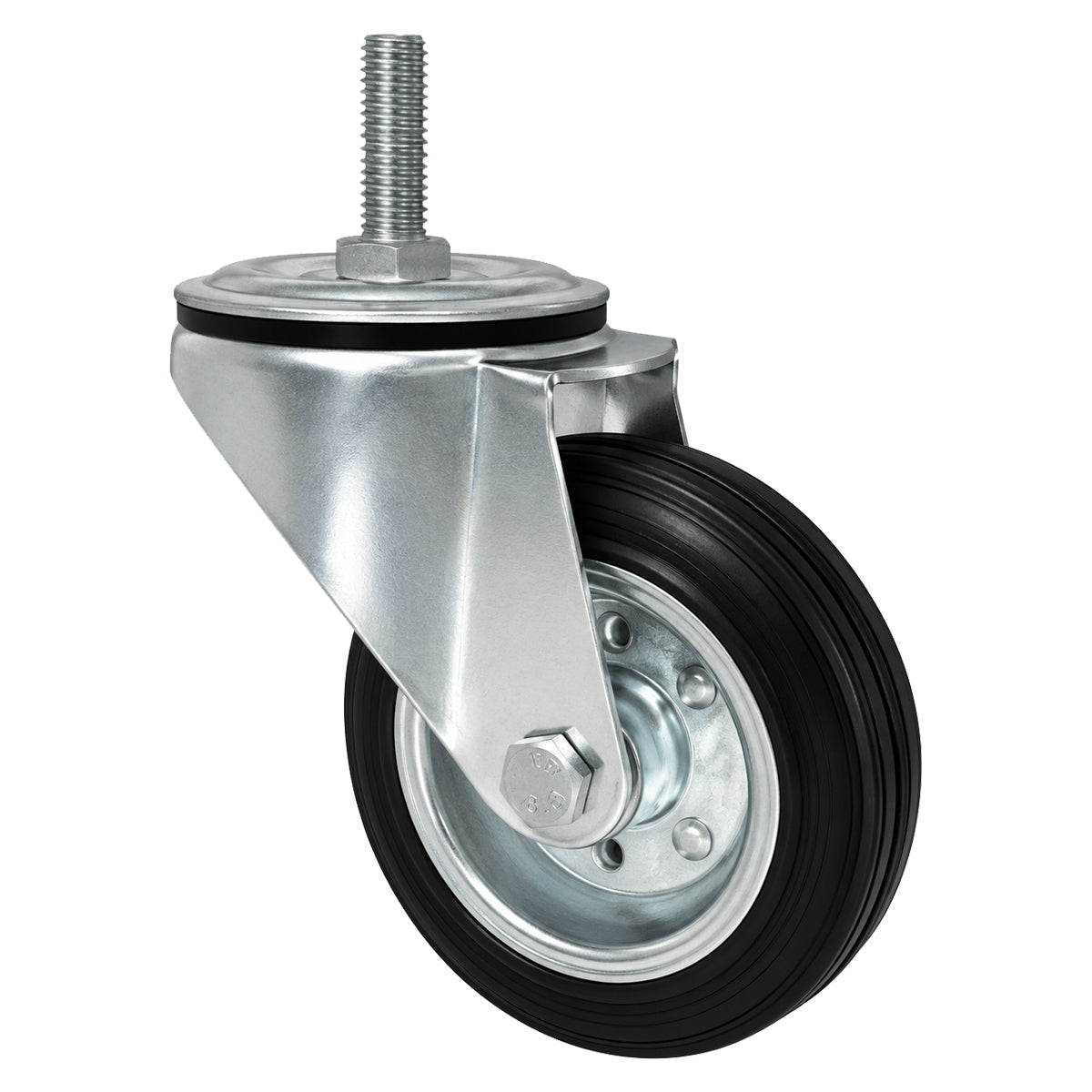 Metall-Gummiräder mit Befestigungsstift Lenkrollen Lenkrollen Ø100 mm Code: 14*M10
