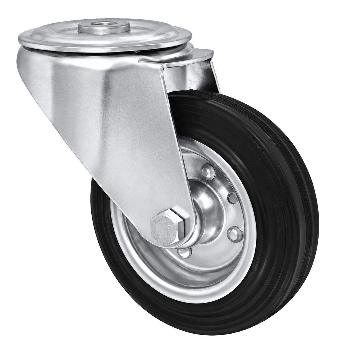 Metall-Gummiräder mit Befestigungsstift mit Zentralbohrung  Ø100 mm Code: 17/10