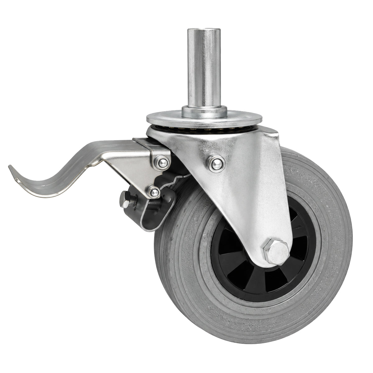Kunststoff-Gummiräder mit Befestigungsstift und Bremse Lenkrollen  Ø180 mm Code: 56TSH*27