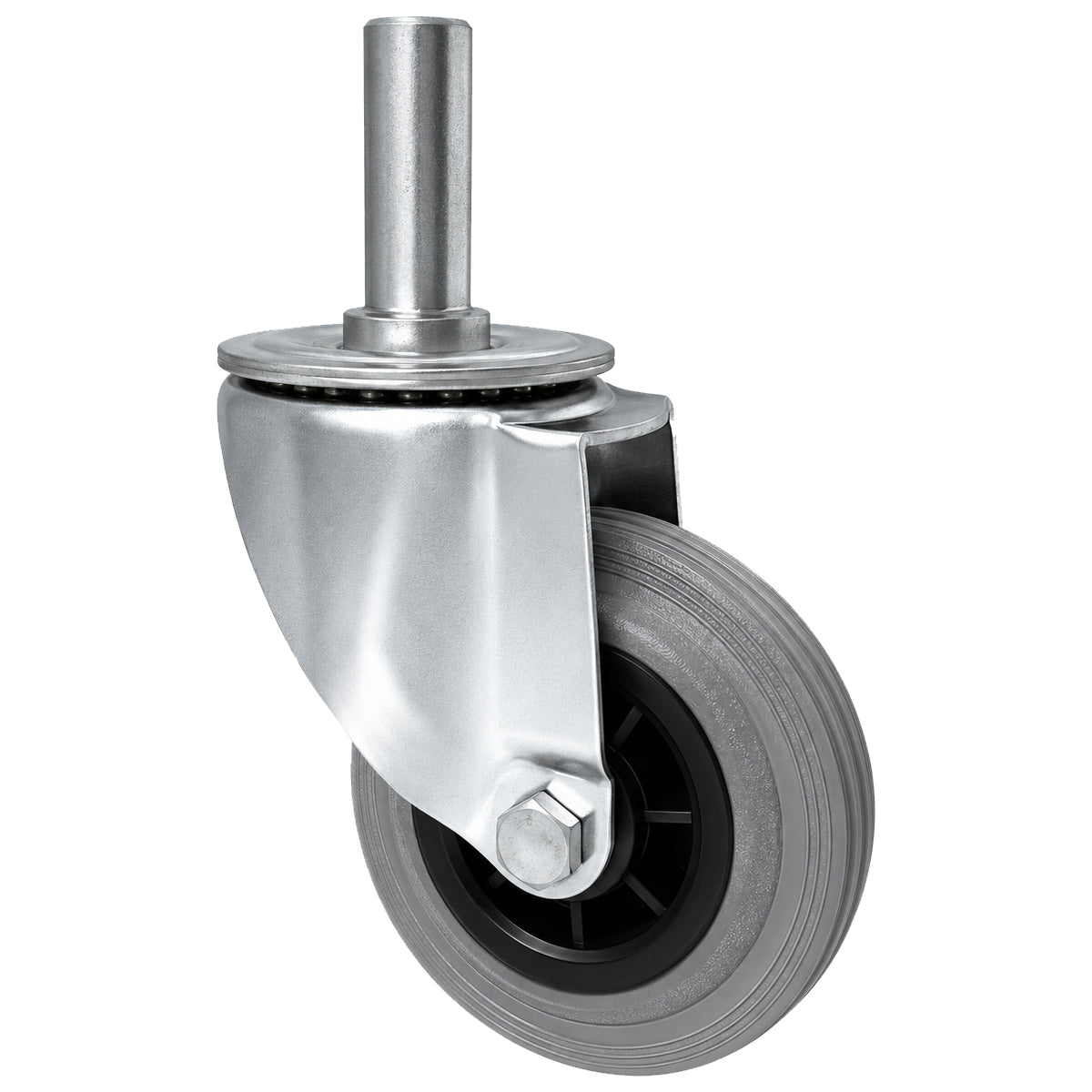 Kunststoff-Gummiräder mit Befestigungsstift Lenkrollen Ø125 mm Code: 24TS*25