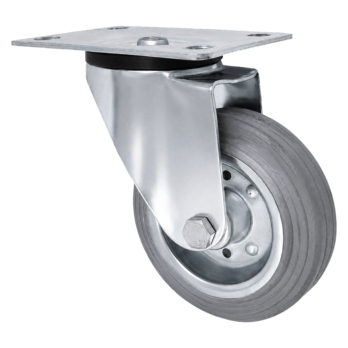 Metall-Gummiräder mit Befestigungsplatte Lenkrolle Ø100 mm mit Platte Code: 12LS