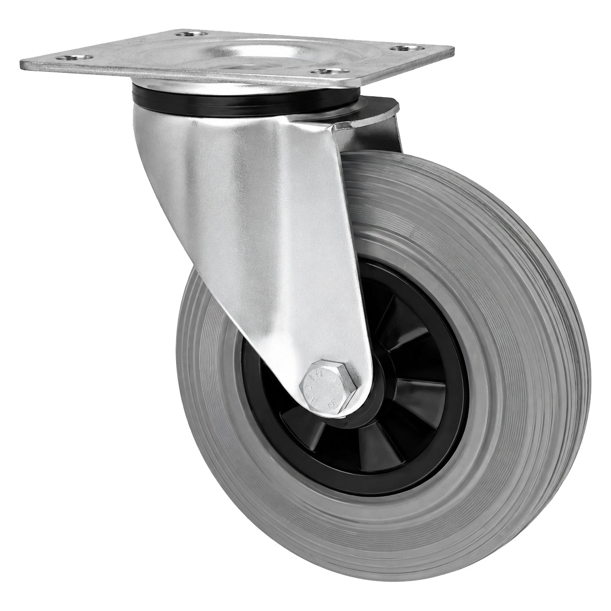 Kunststoff-Gummirrad mit Anschraubplatte Lenkrolle Ø180 mm mit Platte Code: 52TS