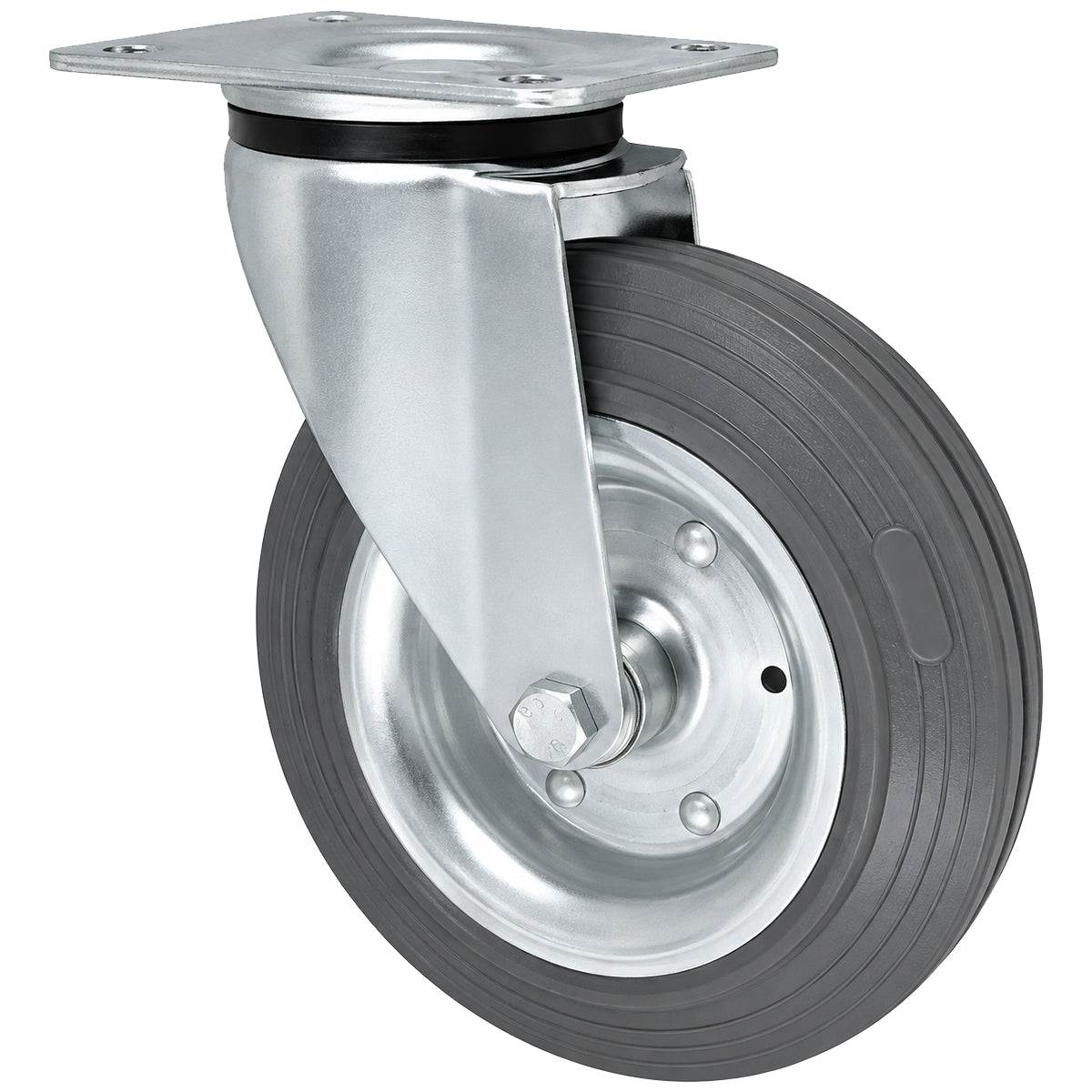 Metall-Gummiräder mit Befestigungsplatte Lenkrolle Ø200 mm mit Platte Code: 62S