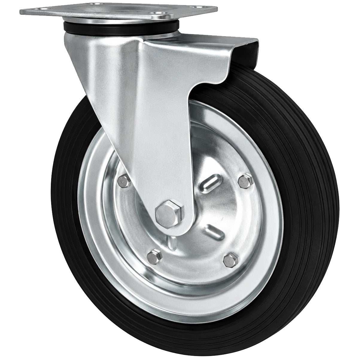 Metall-Gummiräder mit Befestigungsplatte Lenkrolle Ø250 mm mit Platte Code: 92PL