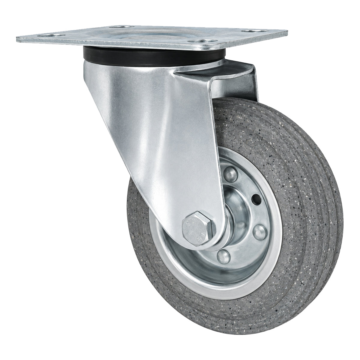 Metall-Gummiräder mit Befestigungsplatte Lenkrolle Ø125 mm mit Platte Code: 22MS
