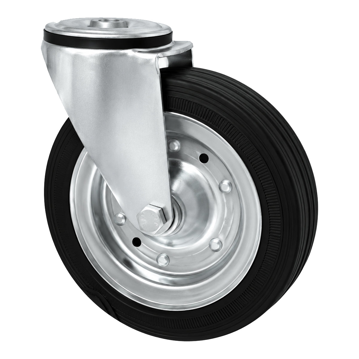 Metall-Gummiräder mit Befestigungsstift mit Zentralbohrung  Ø200 mm Code: 67F