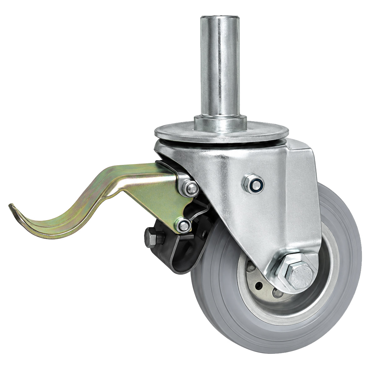 Metall-Gummiräder mit Befestigungsstift und Bremse Lenkrollen  Ø125 mm Code: 26SH*25