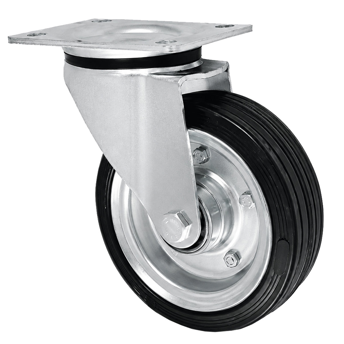 Metall-Gummiräder mit Befestigungsplatte Lenkrolle Ø160 mm mit Platte Code: 42NLW
