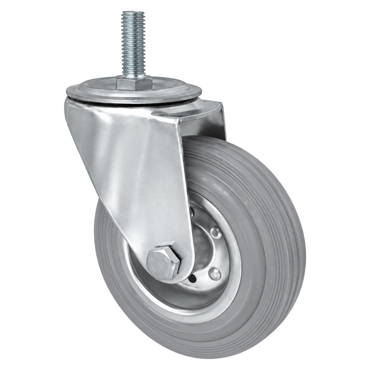 Metall-Gummiräder mit Befestigungsstift Lenkrollen Lenkrollen Ø125 mm Code: 24MS*M12