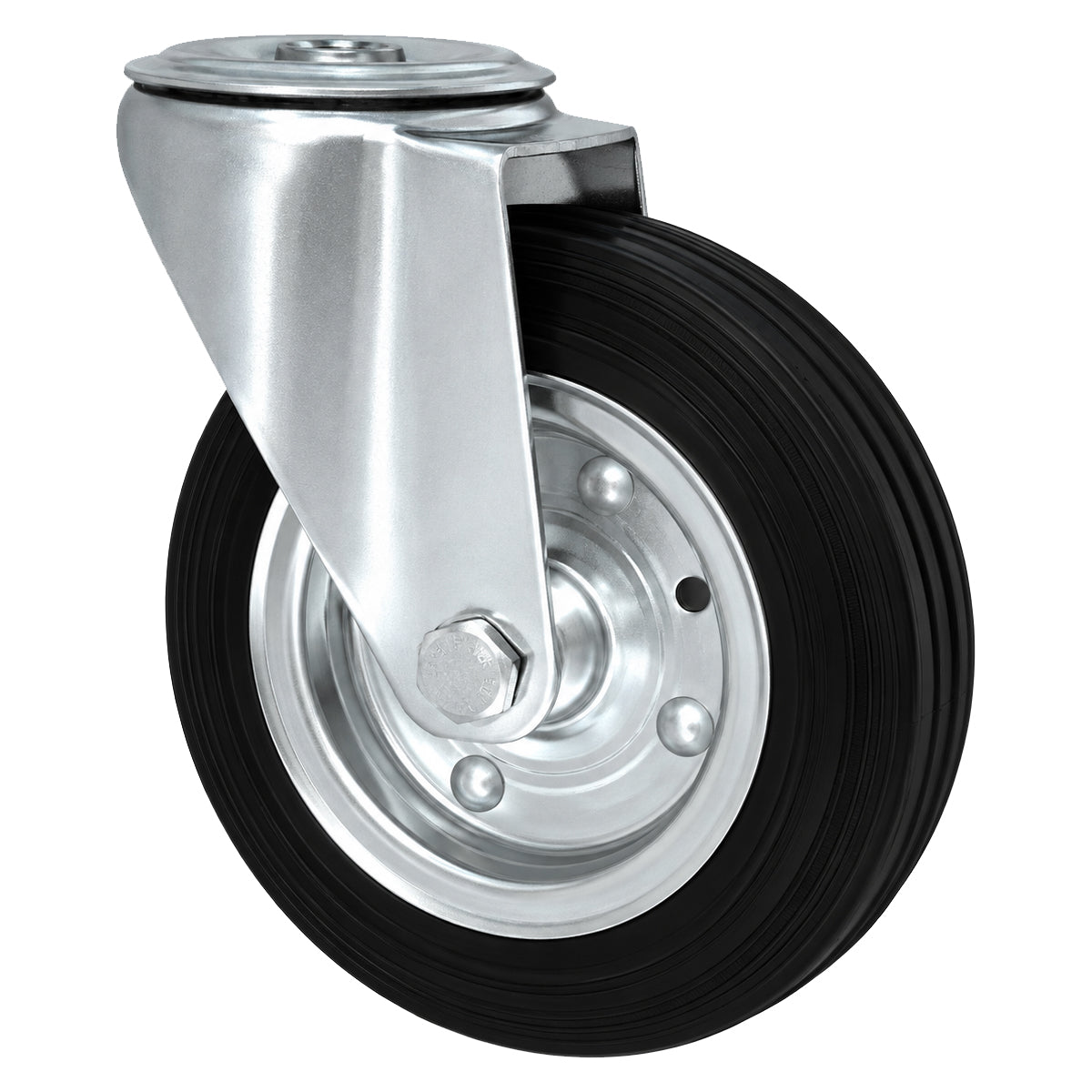 Metall-Gummiräder mit Befestigungsstift mit Zentralbohrung  Ø150 mm Code: 77M