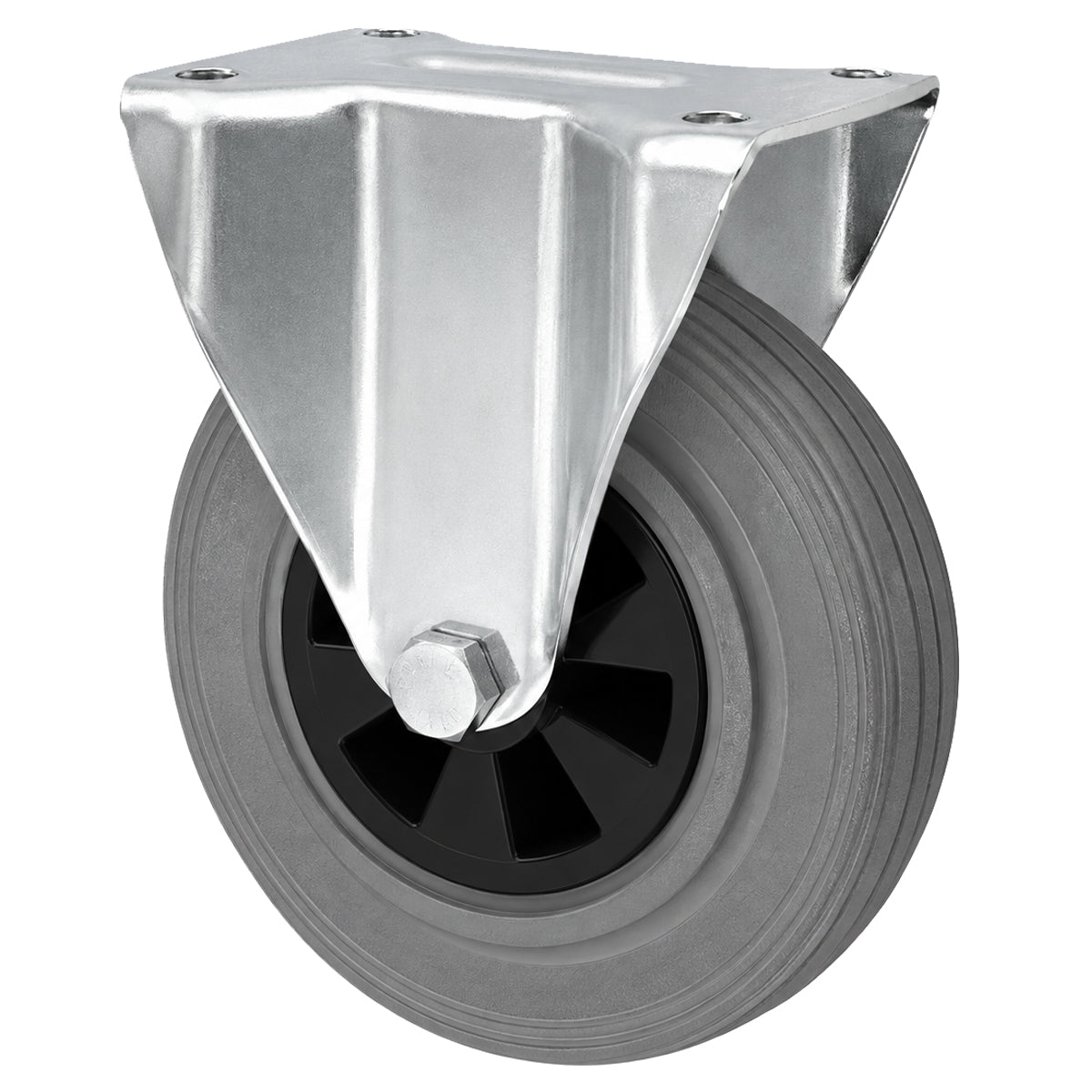 Kunststoff-Gummiräder in Bockrollengehäusen Lenkrolle Ø180 mm mit Platte Code: 53TS9