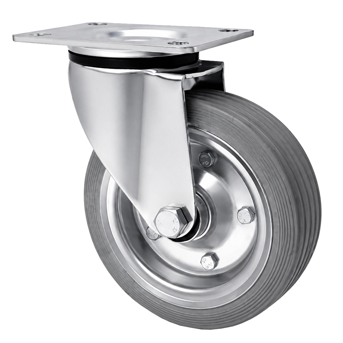 Metall-Gummiräder mit Befestigungsplatte Lenkrolle Ø160 mm mit Platte Code: 42NS