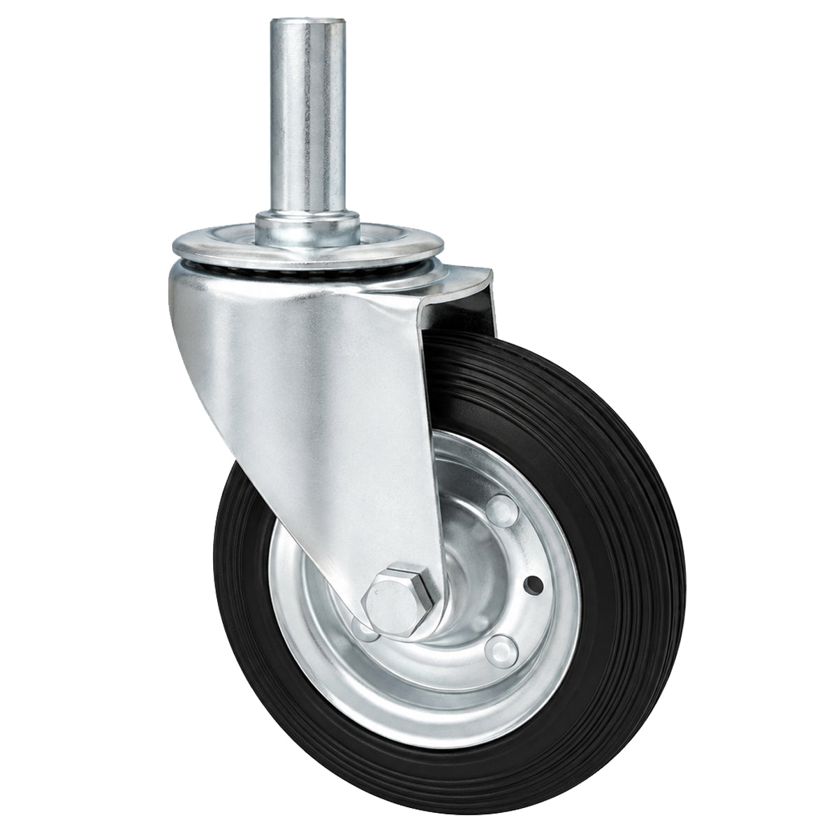 Metall-Gummiräder mit Befestigungsstift Lenkrollen Lenkrollen Ø160 mm Code: 44*27
