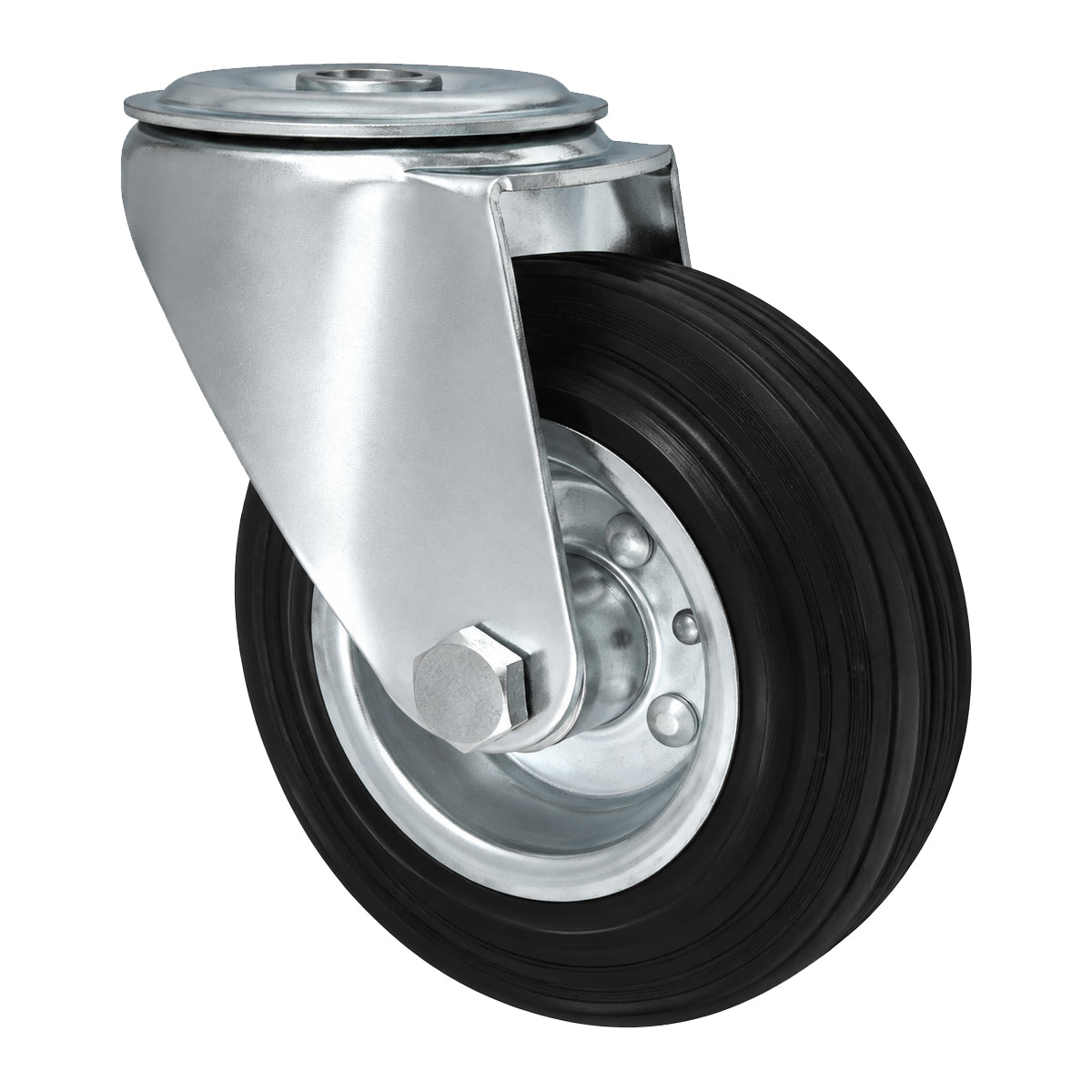 Metall-Gummiräder mit Befestigungsstift mit Zentralbohrung  Ø125 mm Code: 27M