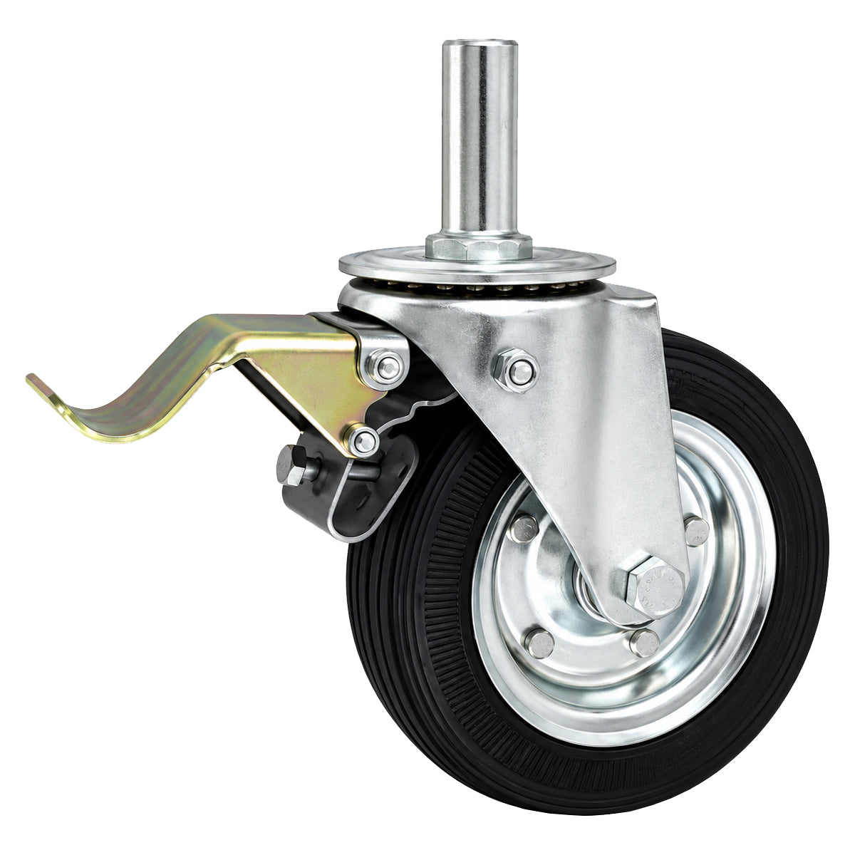 Metall-Gummiräder mit Befestigungsstift und Bremse Lenkrollen  Ø180 mm Code: 56NH*28