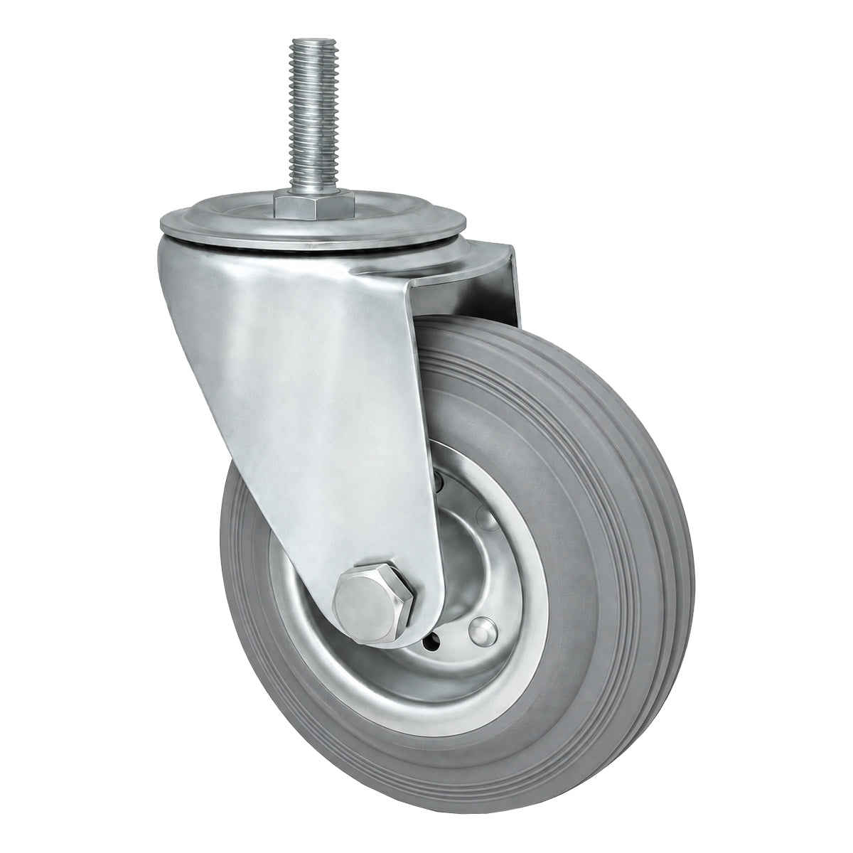 Metall-Gummiräder mit Befestigungsstift Lenkrollen Lenkrollen Ø125 mm Code: 24MS*M10
