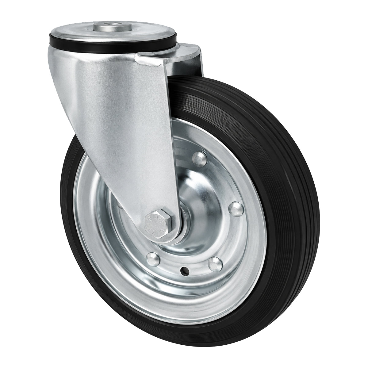 Metall-Gummiräder mit Befestigungsstift mit Zentralbohrung  Ø200 mm Code: 67R