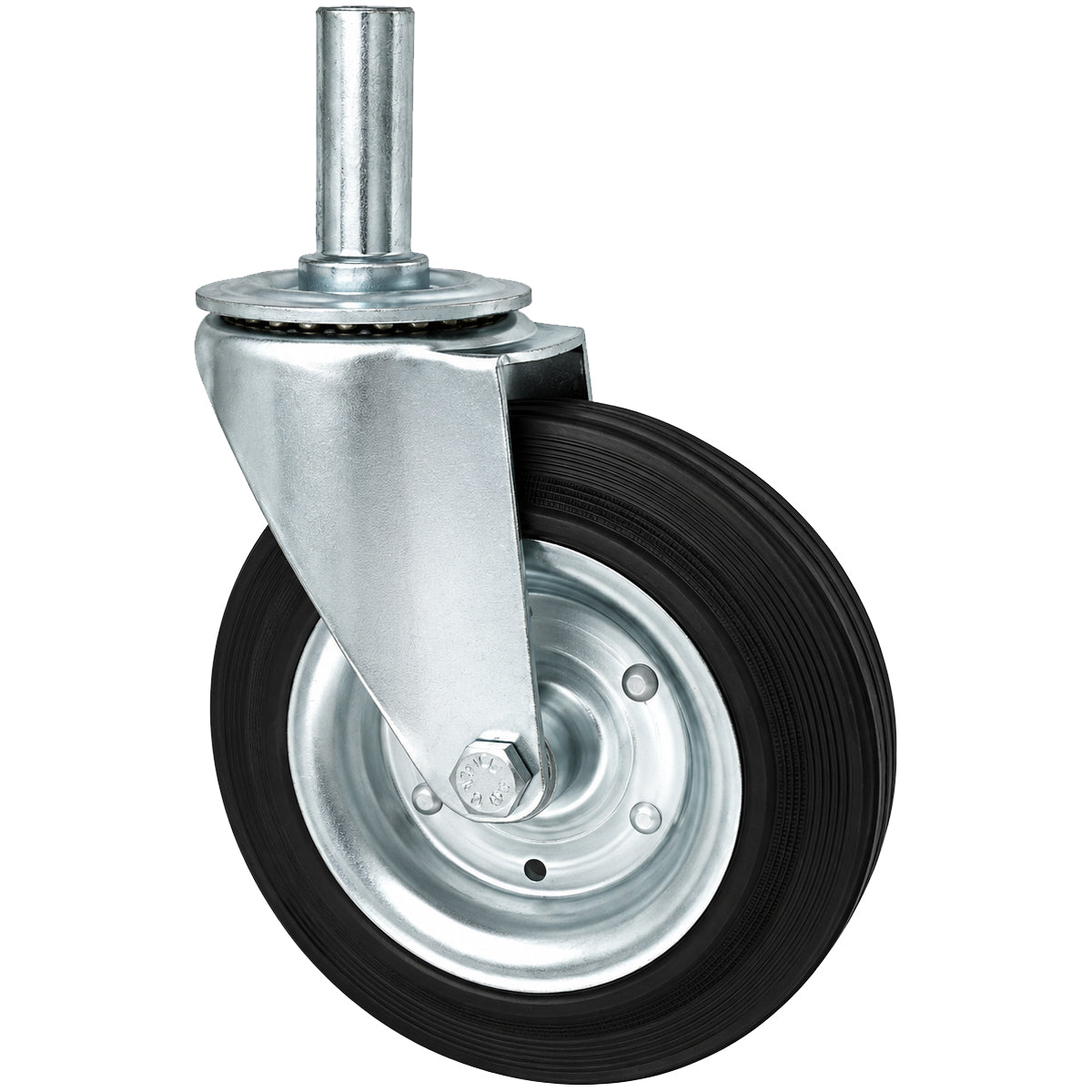 Metall-Gummiräder mit Befestigungsstift Lenkrollen  Ø200 mm Code: 64*28