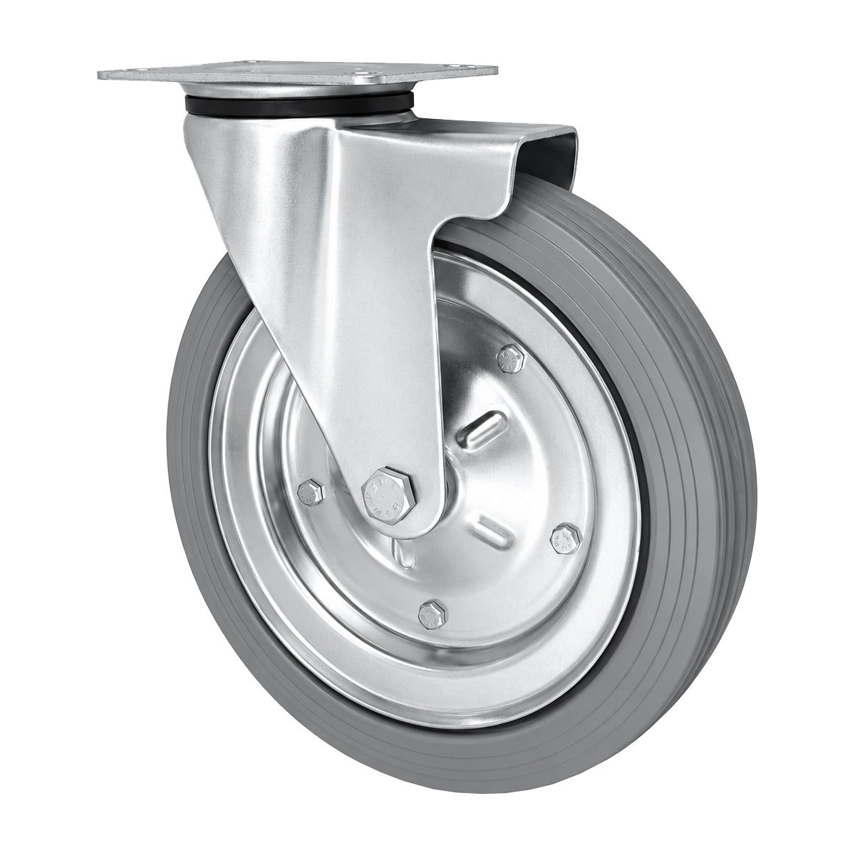 Metall-Gummiräder mit Befestigungsplatte Lenkrolle Ø250 mm mit Platte Code: 92S
