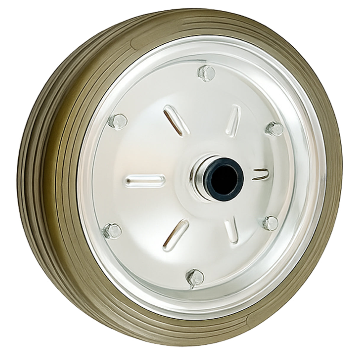 Ersatzrad Ø300 mm – Graues, nicht abfärbendes Vollgummi Industrierad für Transportwagen, Code: 100MS