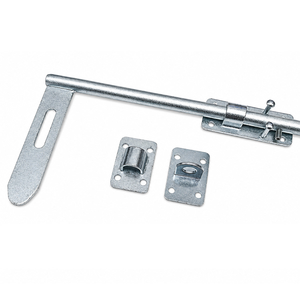 Torriegel abschließbar 15.468 Bolzenriegel schmal - verzinkter Stahl, Silber: L800 x Ø14 mm